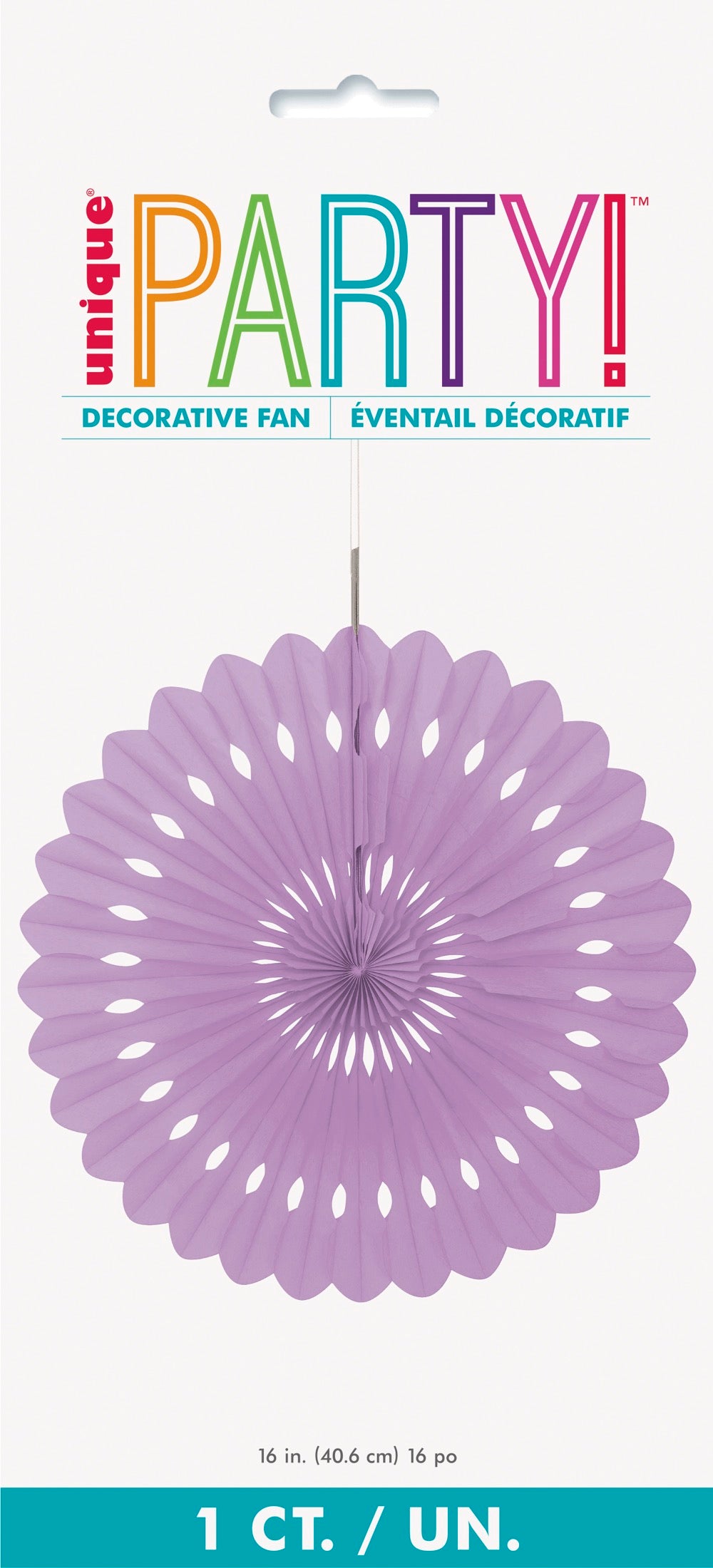 Purple Solid 16in Tissue Paper Fan