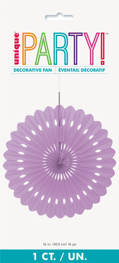 Purple Solid 16in Tissue Paper Fan