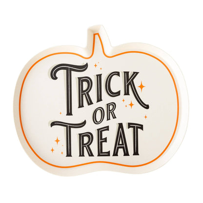 Trick or Treat Shaped Bamboo 17in Tray