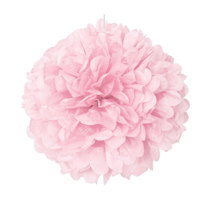 Pink Solid 16in Hanging Tissue Pom Pom