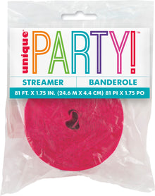 Hot Pink Crepe Streamer 81ft