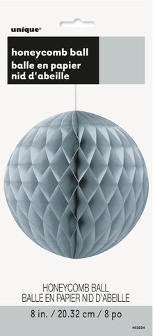Silver Solid 8in Honeycomb Ball