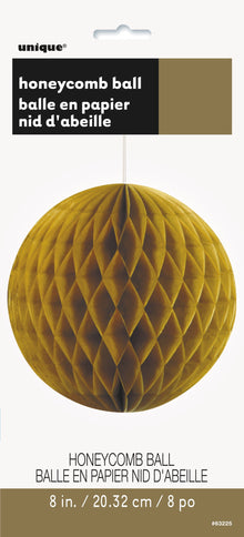 Gold Solid 8in Honeycomb Ball