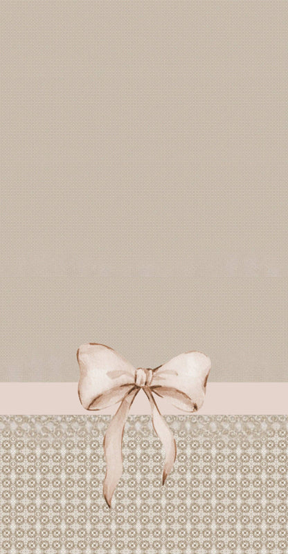 Natural Bow Tie  - Printed Guest Towel