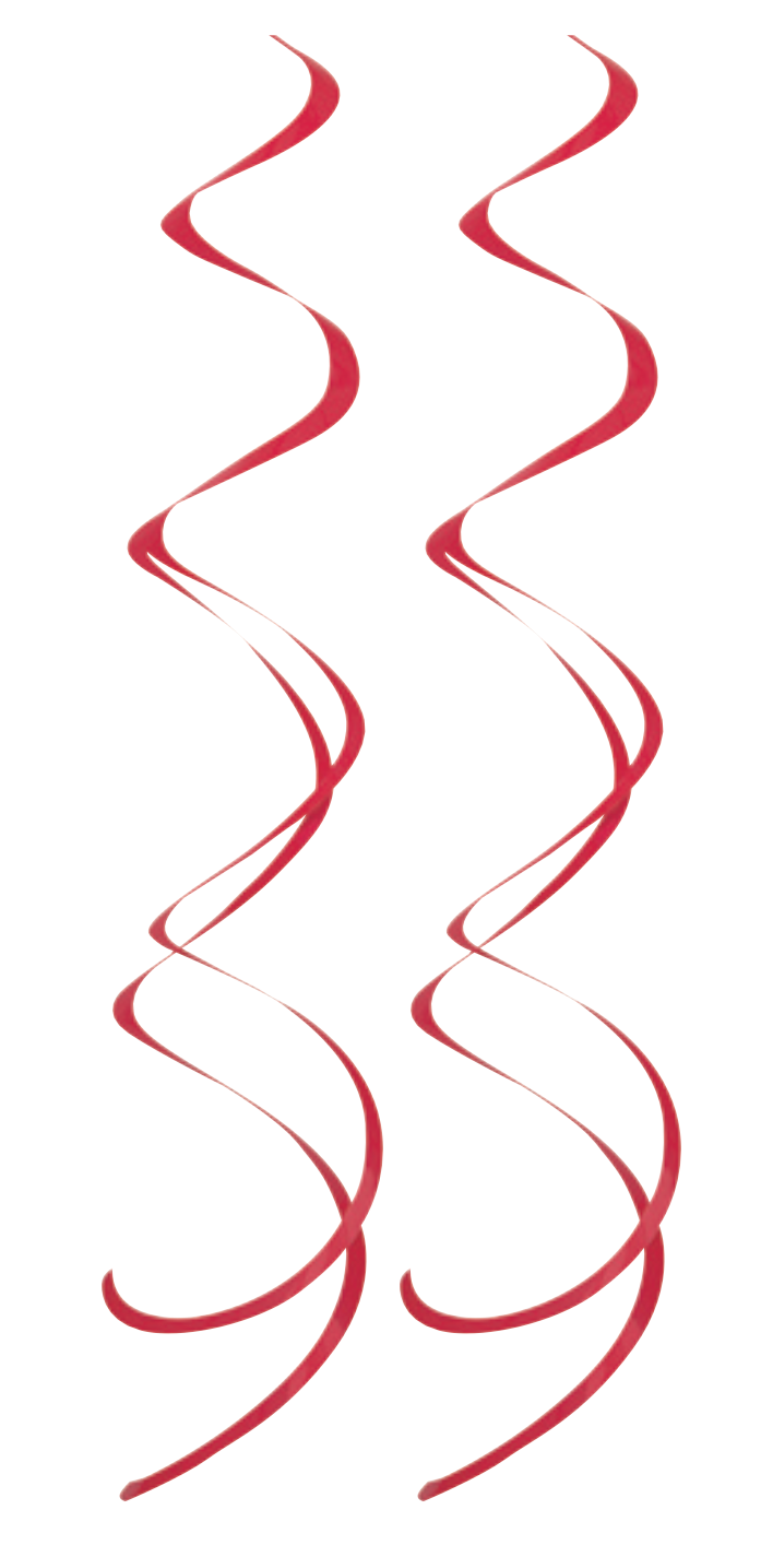 Red Solid Hanging Swirl Stars Decorations 8ct