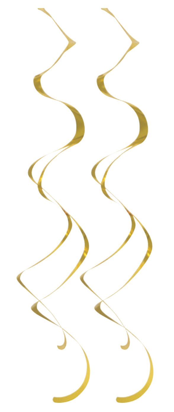 Gold Solid Hanging Swirl Stars Decorations 8ct