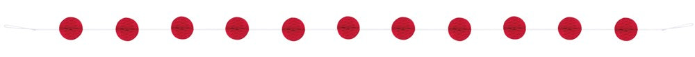 Red Honeycomb Ball Garland 7ft