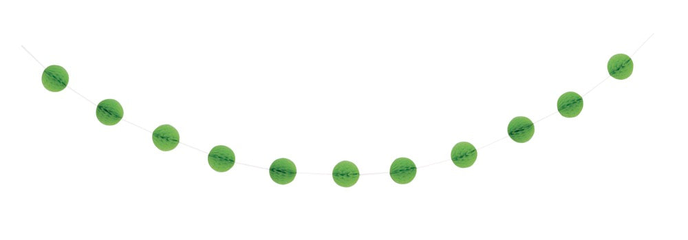 Lime Green Honeycomb Ball Garland 7ft
