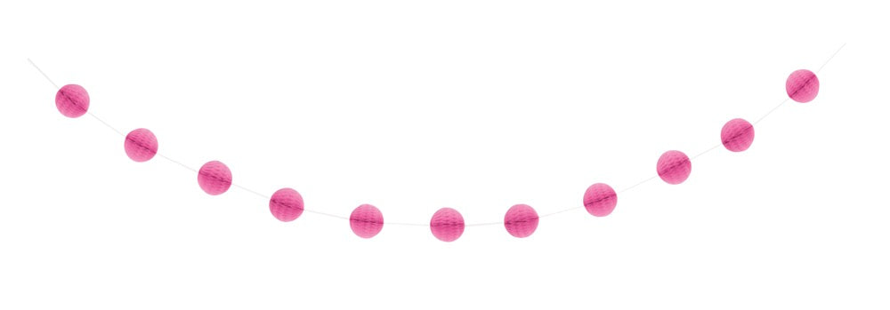 Hot Pink Honeycomb Ball Garland 7ft