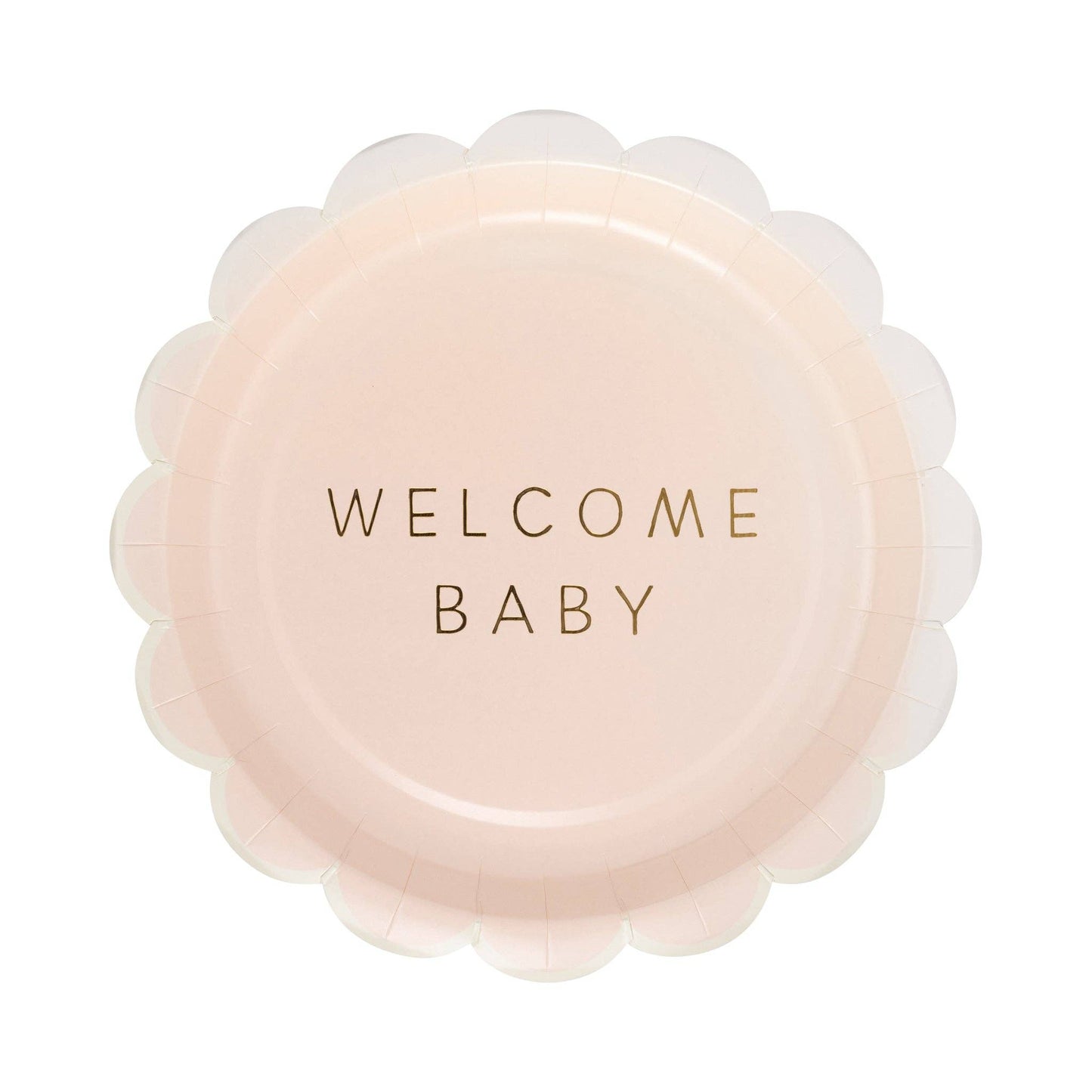 Welcome Baby Pink Plates 8ct