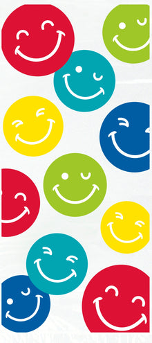 Colorful Happy Face Cellophane Bags 20ct