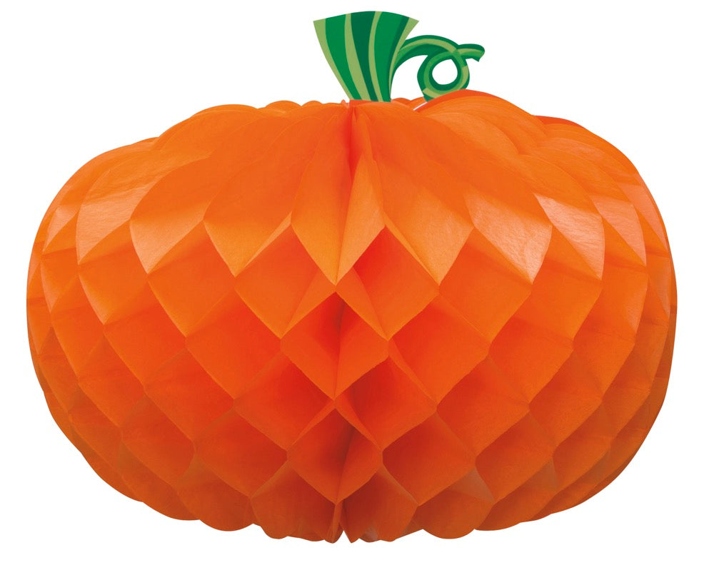 Pumpkin Shaped Honeycomb Centerpiece 10.75in