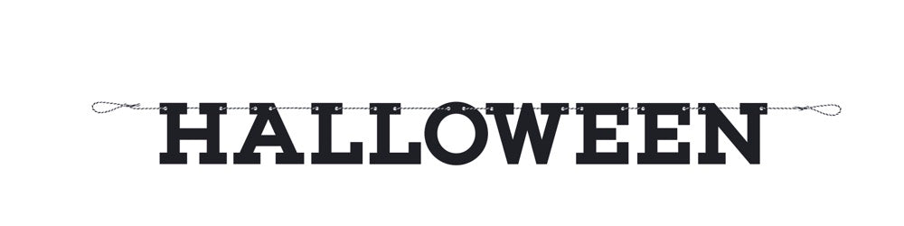 Orange and Black Happy Halloween Banner 2pc