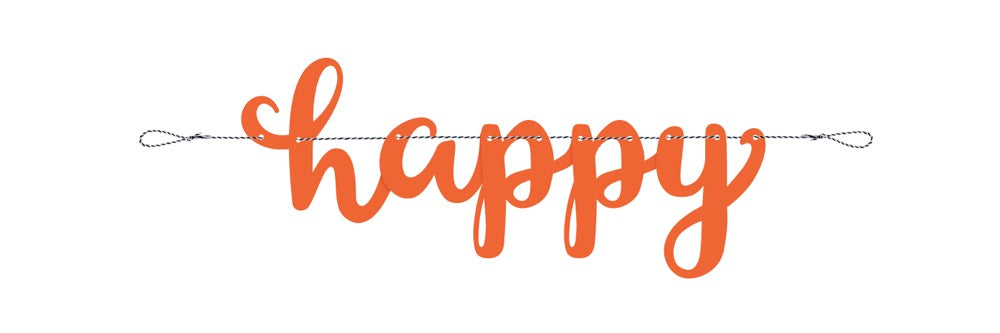 Orange and Black Happy Halloween Banner 2pc