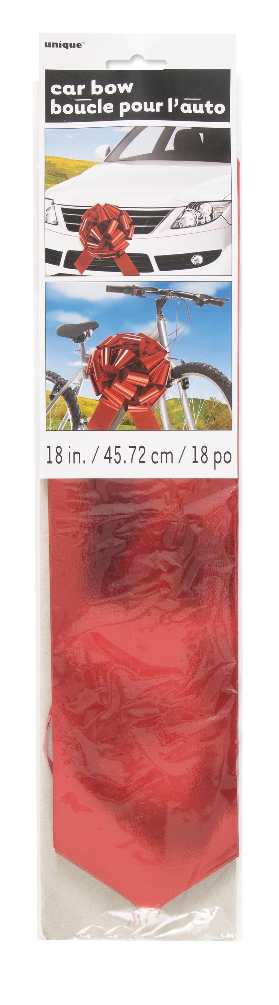 Red Metallic Giant Car Bow 18in