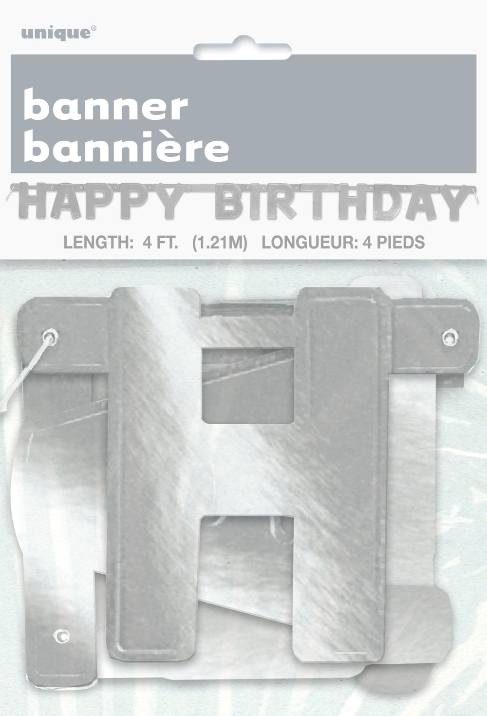 Happy Birthday Silver Deluxe Jointed Banner