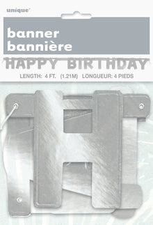 Happy Birthday Silver Deluxe Jointed Banner
