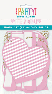 Pink It's a Girl Letter Banner