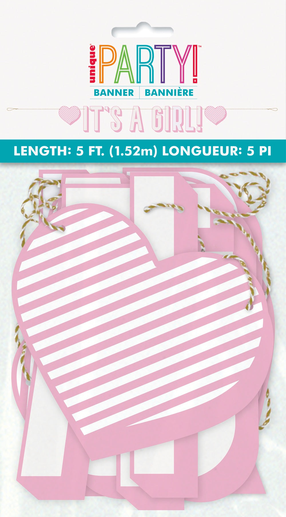 Pink It's a Girl Letter Banner