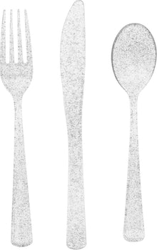 Glitter Assorted Plastic Cutlery 18ct