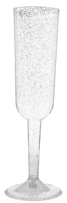 Glitter Plastic 7oz Champagne Flutes 4ct