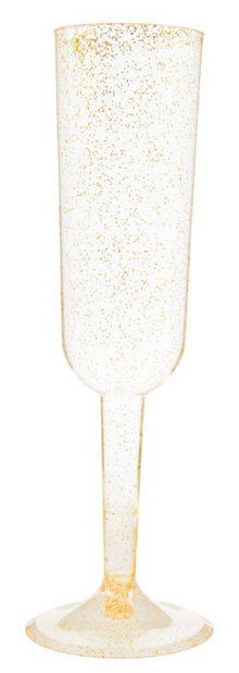Glitter Plastic 7oz Champagne Flutes 4ct