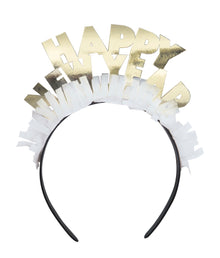 Gold & Silver Happy New Year Headbands 4ct