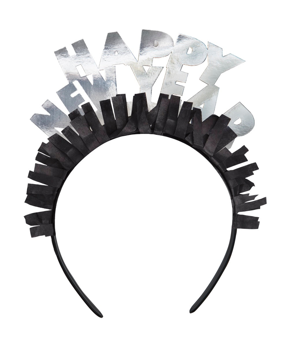 Gold & Silver Happy New Year Headbands 4ct