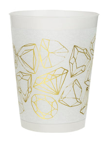 Gold Diamond Bachelorette 16oz Plastic Party Cups 8ct