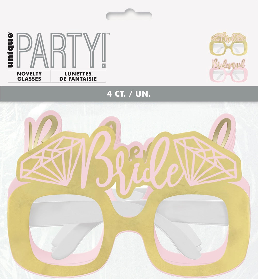 Foil Bachelorette Party Novelty Glasses 4ct