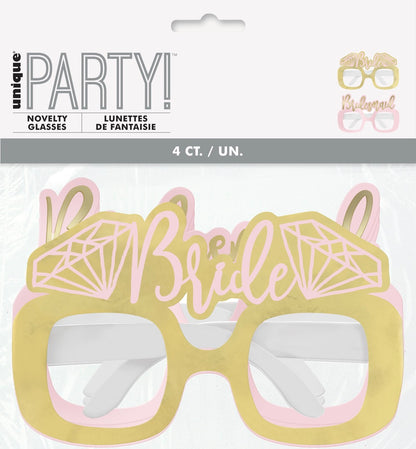 Foil Bachelorette Party Novelty Glasses 4ct