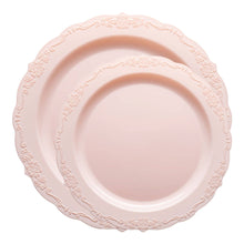 Pink Vintage Round Plastic Dinnerware Set