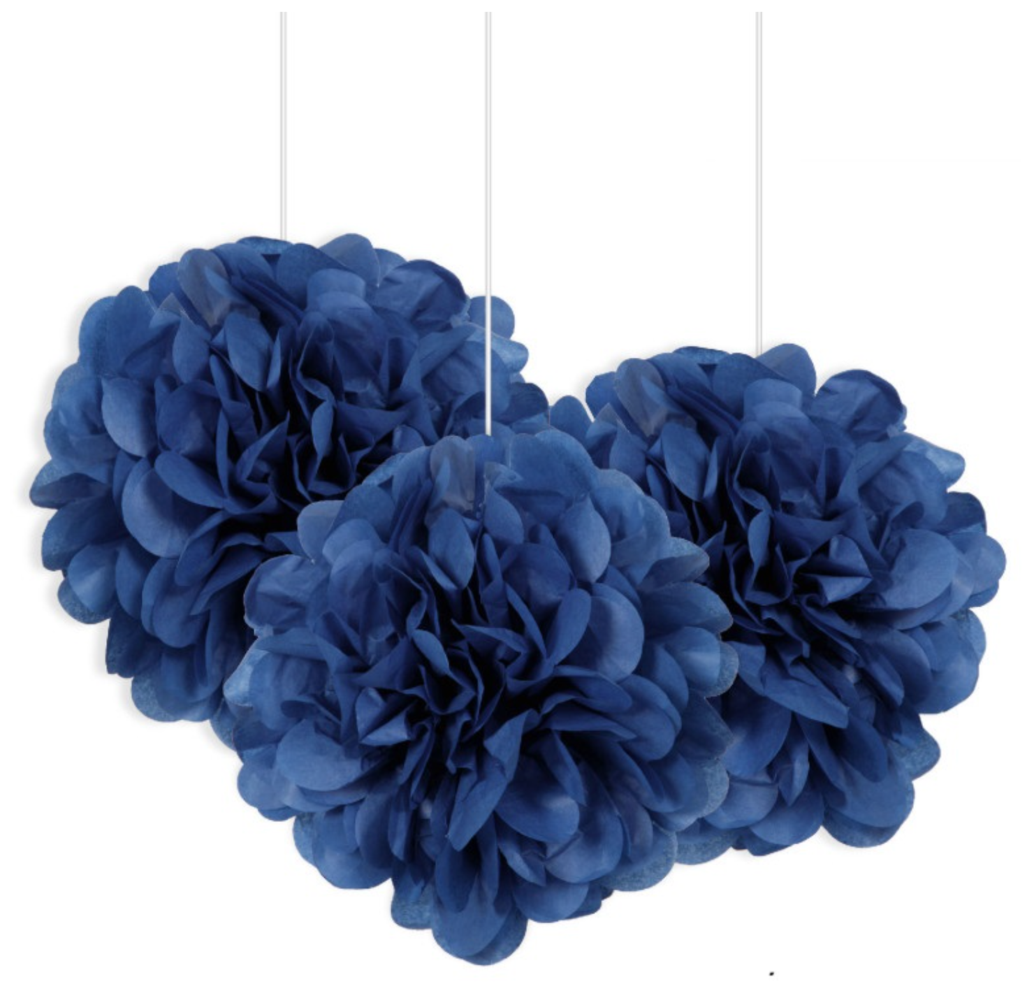 Royal Blue Mini Puff Tissue Decorations 3ct