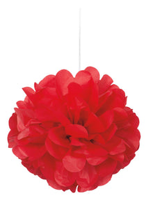 Red Mini Puff Tissue Decorations 3ct
