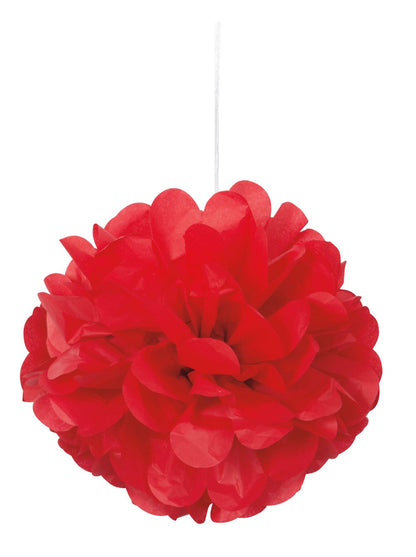 Red Mini Puff Tissue Decorations 3ct