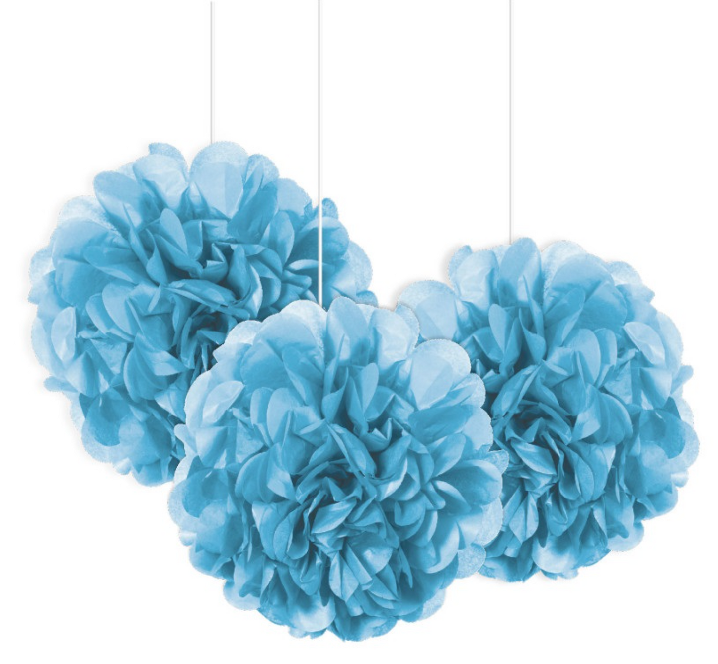 Light Blue Mini Puff Tissue Decorations 3ct