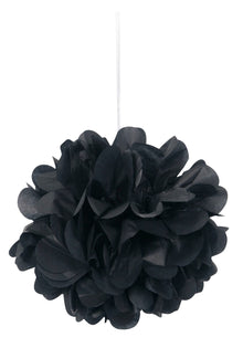 Black Mini Puff Tissue Decorations 3ct