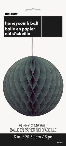 Black Solid 8in Honeycomb Ball