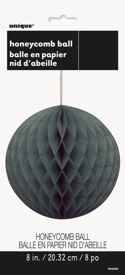 Black Solid 8in Honeycomb Ball