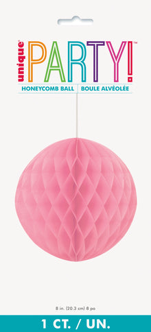 Hot Pink Solid 8in Honeycomb Ball