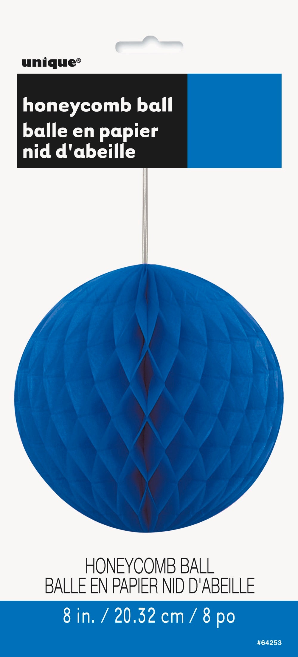 Royal Blue Solid 8in Honeycomb Ball