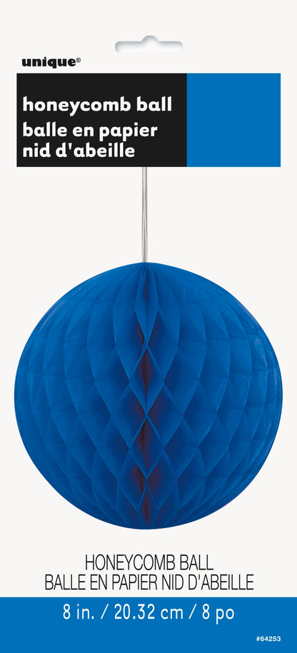 Royal Blue Solid 8in Honeycomb Ball