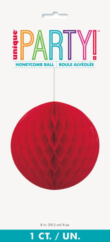 Red Solid 8in Honeycomb Ball