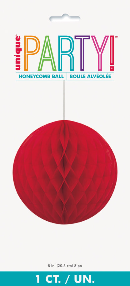 Red Solid 8in Honeycomb Ball