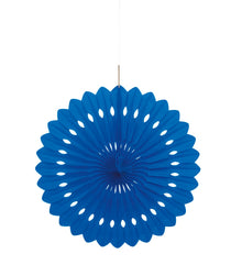 Royal Blue Solid 16in Tissue Paper Fan