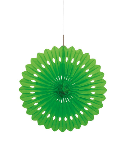 Lime Green Solid 16in Tissue Paper Fan