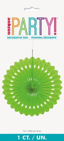 Lime Green Solid 16in Tissue Paper Fan