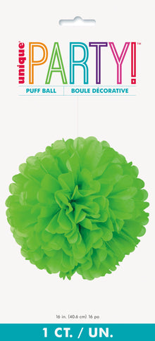 Lime Green Solid 16in Hanging Tissue Pom Pom