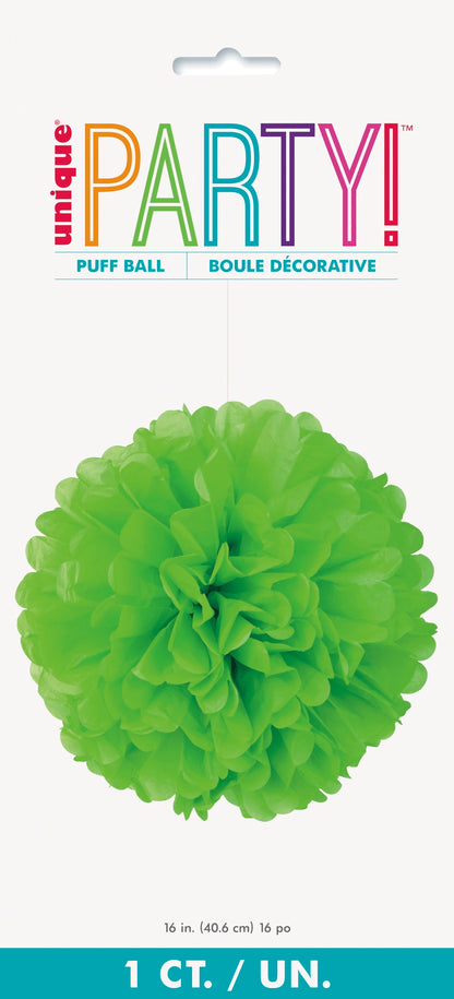 Lime Green Solid 16in Hanging Tissue Pom Pom
