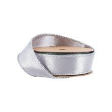 Wired Shimmer Satin Ribbon Silver 10 Yard Roll